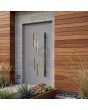 Porte d'entrée moderne en aluminium gris