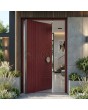 porte pivotante en aluminium rouge fraisé