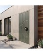 Porte d'entrée à charnières en aluminium gris fraisé