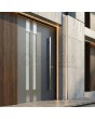 Porte d'entrée moderne en aluminium anthracite