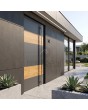 LIM C5 - porte d'entrée en aluminium avec décor en bois