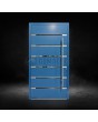 Porte d'entrée moderne en aluminium bleu