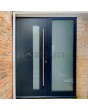 Anthracite Porte d'entrée personnalisable en aluminium avec vitrage