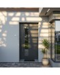 Porte d'entrée en aluminium personnalisable, couleur anthracite, avec vitrage