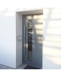 Porte d'entrée personnalisable en aluminium argenté avec vitrage