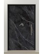 PIVOT Calacatta - porte pivotante en aluminium recouverte de quartz fritté Calacatta Black