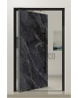 PIVOT Calacatta - porte pivotante en aluminium recouverte de quartz fritté Calacatta Black