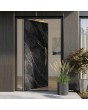 PIVOT Calacatta - porte pivotante en aluminium recouverte de quartz fritté Calacatta Black