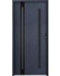 Sta Cartier trois noir - Porte en acier pré-montée avec vitrage