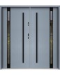 Sta Cartier trois noir Double - Porte double en acier pré-assemblée avec vitrage