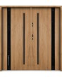 Sta Cartier trois noir Double - Porte double en acier pré-assemblée avec vitrage