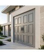Porte d'entrée double en aluminium de style traditionnel, couleur grise