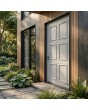 porte d'entrée en aluminium de style traditionnel, blanche
