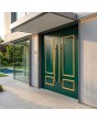 Porte double à charnières en aluminium de style classique, de couleur verte