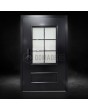 Porte traditionnelle en aluminium laqué noir