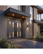 Porte d'entrée double traditionnelle vitrée, couleur anthracite