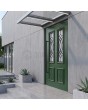  Porte d'entrée de style traditionnel, de couleur verte, avec vitrage
