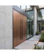 Porte d'entrée double en aluminium aspect Corten