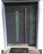Porte d'entrée en aluminium anthracite avec panneau vitré droit