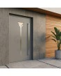 Porte d'entrée moderne minimaliste en aluminium gris