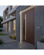 Porte d'entrée en acajou et aluminium au design moderne et élégant