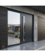 Belle porte d'entrée moderne en aluminium anthracite