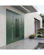 Porte d'entrée en aluminium à double battant avec vitrage vertical