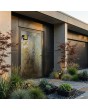Porte moderne en aluminium couleur anthracite avec vitrage fusionné