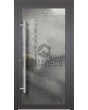 LIM FS3 - porte à charnières gris aluminium avec verre fusing