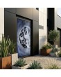 Porte d'entrée en aluminium anthracite foncé avec vitrage fusionné