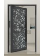 PIVOT G1 - Porte pivotante en verre et aluminium avec panneau décoratif