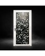 Porte en aluminium blanc avec panneau décoratif noir