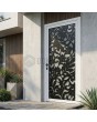 Porte en aluminium et verre blanc avec panneau décoratif noir