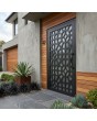 Porte en aluminium à double vitrage marron avec panneau décoratif