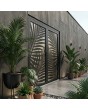 Porte en aluminium à double vitrage, couleur anthracite, avec panneau décoratif