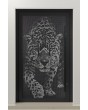 LIM G5 - Porte d'entrée vitrée en aluminium avec motif tigre dans le panneau décoratif