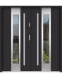Sta Amerigo Double - porte double contemporaine en acier inoxydable avec vitrage