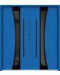 Sta Gemini Double noir - porte d'entrée double moderne en acier avec cadre noir autour du vitrage