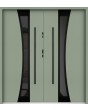 Sta Gemini Double noir - porte d'entrée double moderne en acier avec cadre noir autour du vitrage