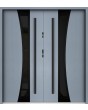 Sta Gemini Double noir - porte d'entrée double moderne en acier avec cadre noir autour du vitrage