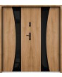 Sta Gemini Double noir - porte d'entrée double moderne en acier avec cadre noir autour du vitrage