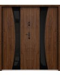 Sta Gemini Double noir - porte d'entrée double moderne en acier avec cadre noir autour du vitrage