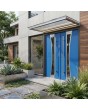Porte d'entrée double moderne de haute qualité, de couleur bleue