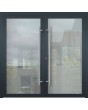 LIM Glass double – Porte double en aluminium avec façade entièrement vitrée et givrée