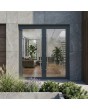 Porte d'entrée en aluminium anthracite à double sécurité entièrement vitrée