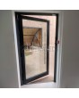 Porte d'entrée pivotante en aluminium, entièrement vitrée, de couleur anthracite