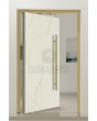 PIVOT Cristallo - porte pivotante en aluminium recouverte de quartz fritté Cristallo