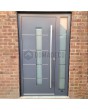 Porte d'entrée en aluminium anthracite