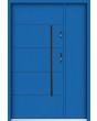 Sta Henson Uno - porte d'entrée contemporaine en acier avec nervures et panneau latéral