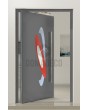 PIVOT INLAY - Porte pivotante en aluminium avec ovales colorés